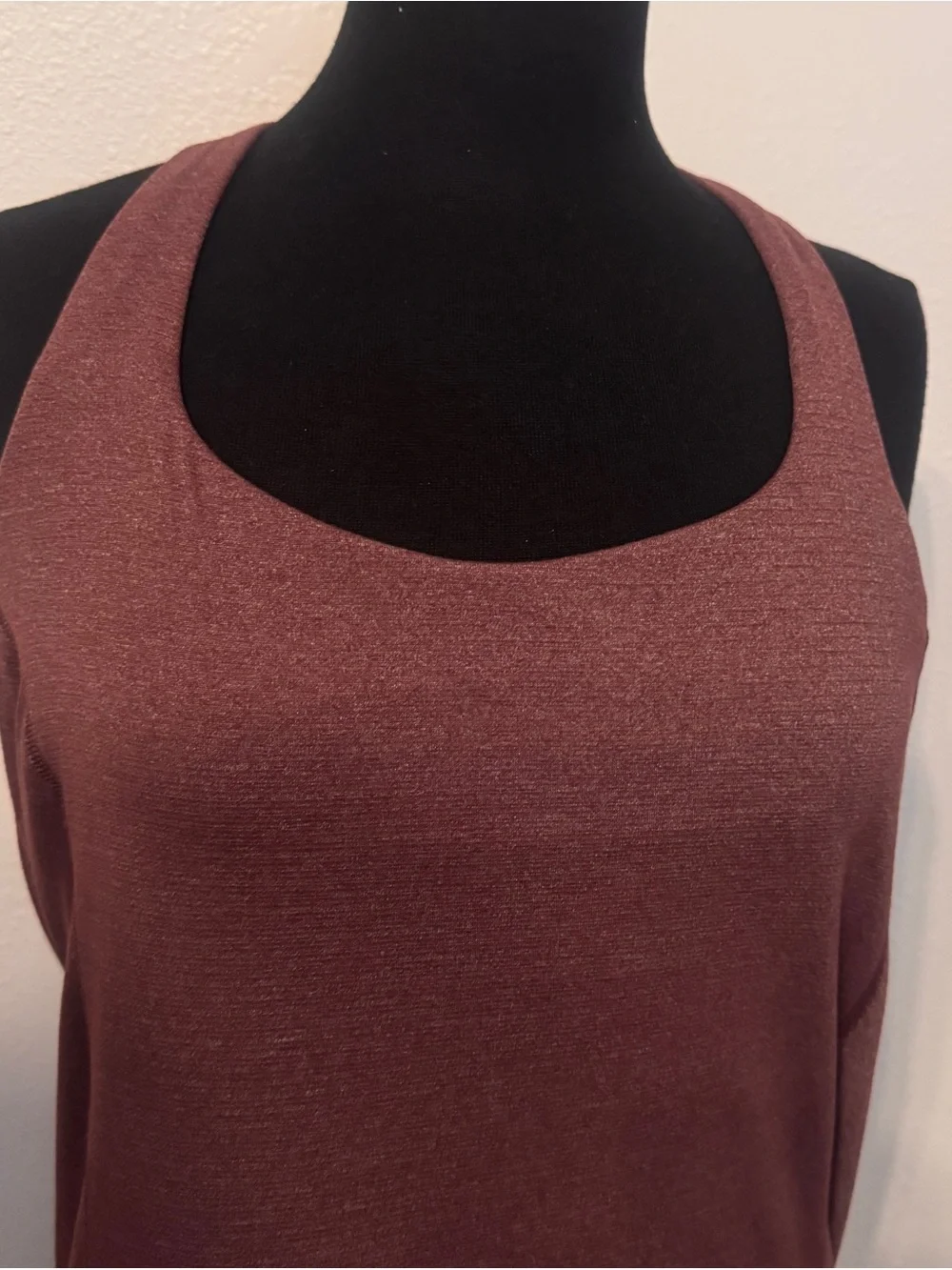 Lululemon Wild Tank Top 2-in-1 Heathered Black Cherry Coral Size 8 Built-In Bra